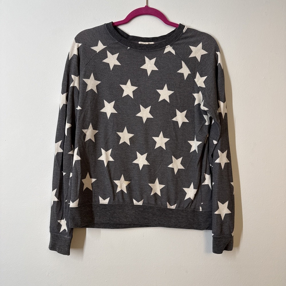 Gray Star Sweater Womens M Lightweight Cozy Indie Casual Relaxed Grunge‎